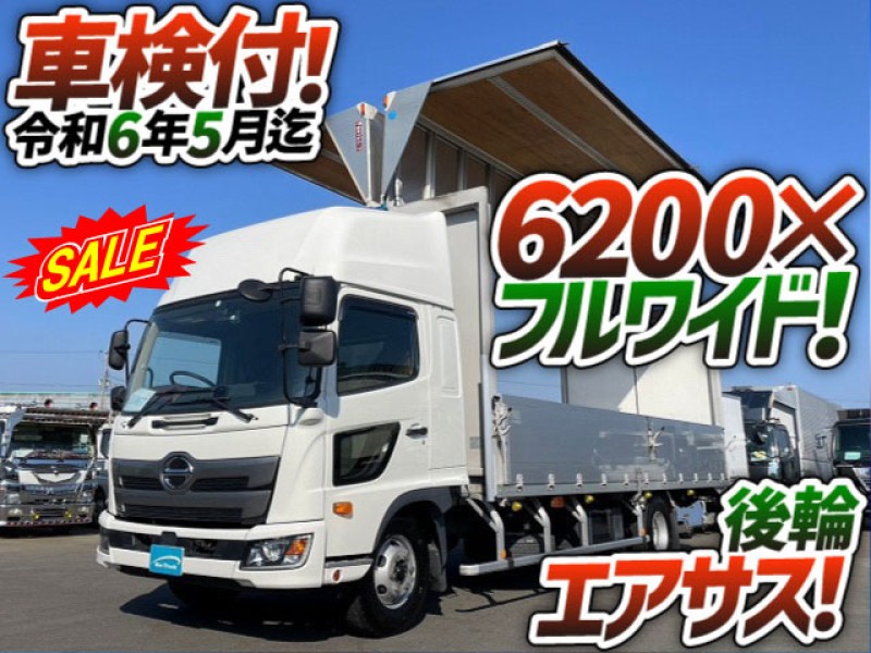 1067 車検付 H30 2KG-FD2ABG 日野 レンジャー アルミウイング 6200 フルワイド ハイルーフ フルキャブ 後輪エアサス 日本フルハーフ 4t 中型