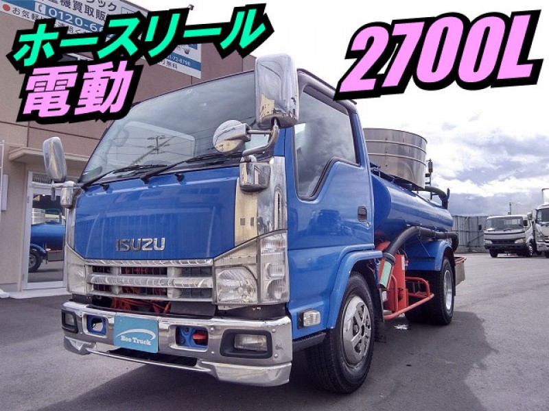 0113 H22 BKG-NKR85N いすゞ エルフ 糞尿車 バキューム車 2700kg積載 容量2700L 電動ホースリール 脱臭器