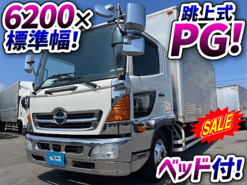 1360 H25 TKG-FD7JLAA 日野 レンジャー アルミバン 跳ね上げパワーゲート リフト PG 6速MT マニュアル フルキャブ ベッド付き 3t 4t 8t 中型 箱車