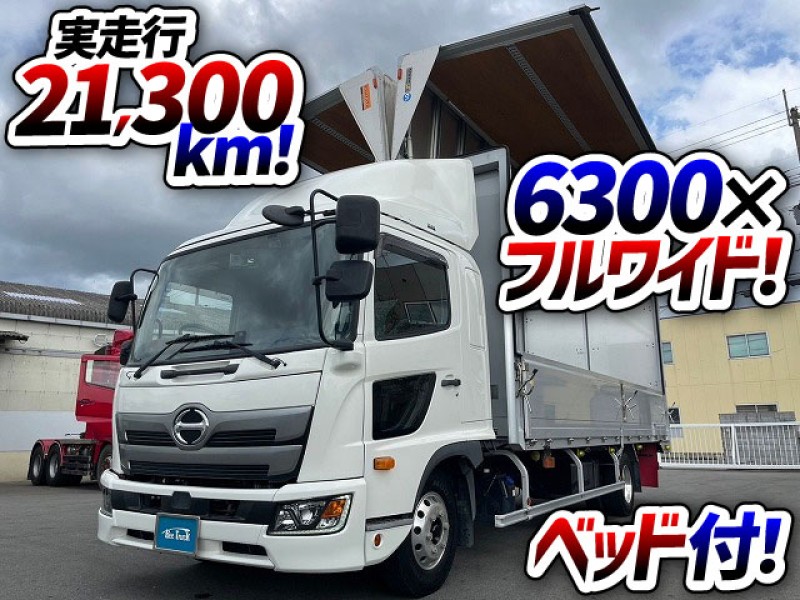 1530 R1 2KG-FD2ABA 日野 レンジャー アルミウイング フルキャブ/ベッド付き 6300 フルワイド 6速MT トランテックス 4t 8t 中型 箱車 バン