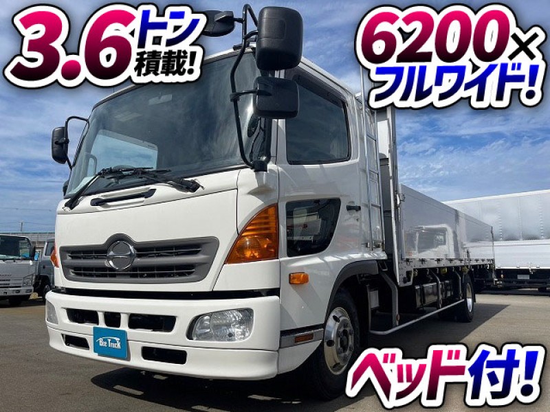 1538 H26 TKG-FD9JLAA 日野 レンジャー アルミブロック 6200 フルワイド フルキャブ/ベッド付き ハイブロック アルミホイール付き トランテックス 4t 8t 中型 平ボディ