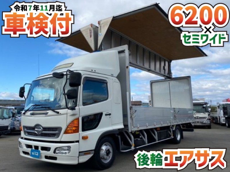 1573 H28 TKG-FD7JLAG 令和7年11月迄 車検付 日野 レンジャー アルミウイング 後輪エアサス 6200 セミワイド ベッド付き フルハーフ 4t 8t 中型 箱車 バン