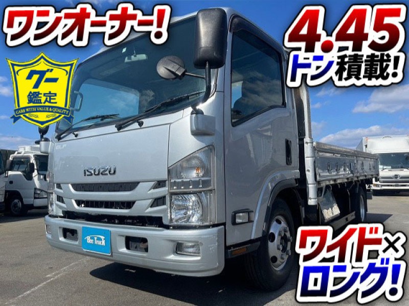 1663 2RG-NPR88YN 車検付 R2 いすゞ エルフ 平ボディ ワンオーナー ワイド ロング 4.45トン積載 6UZ1 150馬力 6速MT 4t 8t 小型 キャブオーバー