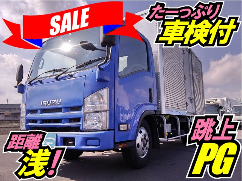 【車検付】H23 いすゞ エルフ アルミバン 跳ね上げパワーゲート ハイキャブ ロング 3トン積載 距離浅