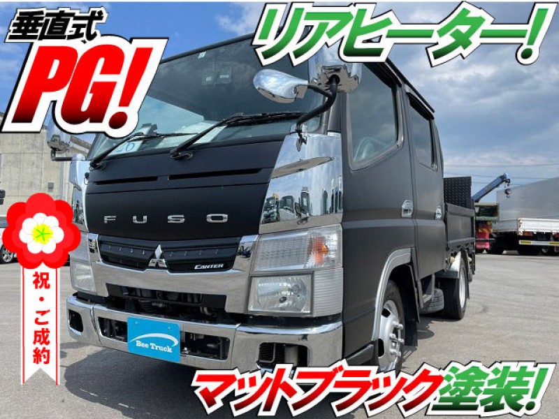 車検付 H24 三菱ふそう キャンター ダブルキャブ 4ナンバー 垂直式パワーゲート リアヒーター 極東開発 小型