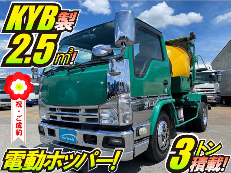 H24 いすゞ エルフ コンクリートミキサー車 カヤバ工業 MR1220 2.5立米 6速MT車 小型 中型