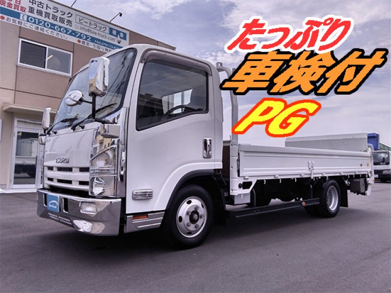 0064 【車検付き】H24 TKG-NNR85AR お値打ち いすゞ エルフ 平ボディ 幌車 アーム式パワーゲート