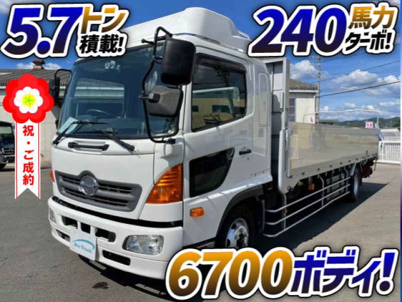 H26 日野 増トンレンジャー アルミブロック 平ボディ 6700ボディ リーフサス トランテックス 6t 中型 大型