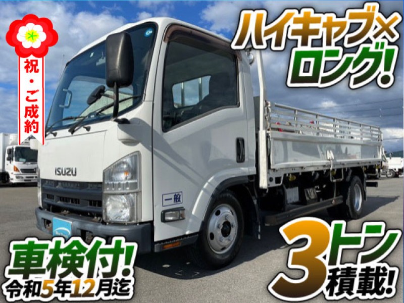 0862 【車検付】 H25 SKG-FK61F いすゞ エルフ 平ボディ ハイキャブ ロング パブコ 3t 小型